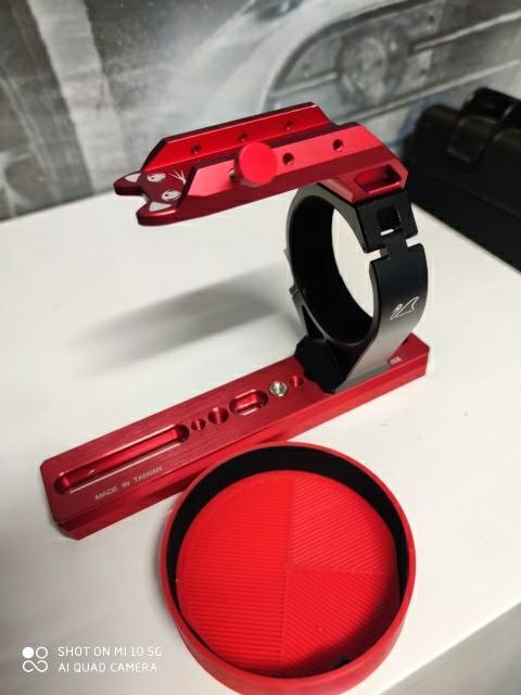 Samyang 135mm F2 avec filtre de protection + support et queue d'aronde William Optics 