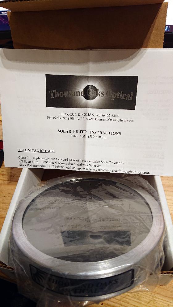 USB focuser 2, Diviseur, Anneaux 160mm, support 3", Filtre solaire thousand oaks pour mak127