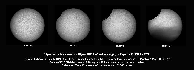 Soleil - Eclipse partielle du 10 juin 2021