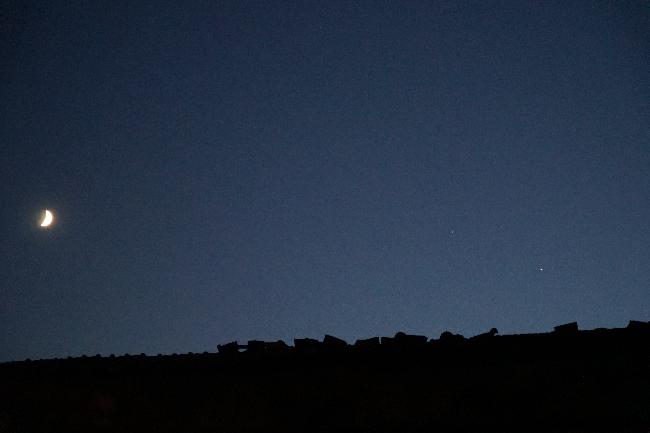 Lune, Saturne et Jupiter