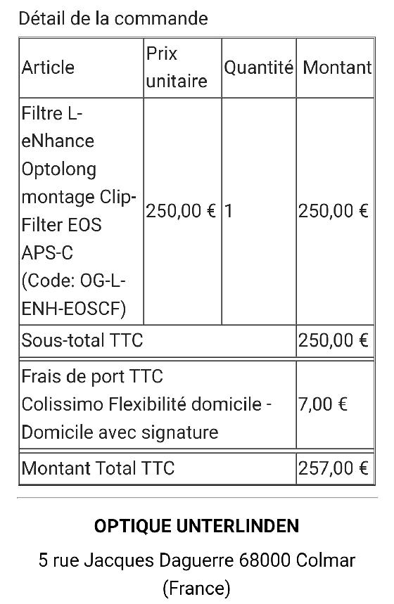 Filtre l-enhance Eos clip