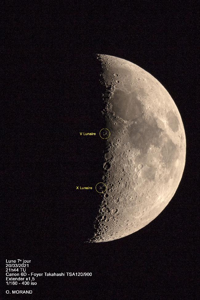 Lune 7e jour X et V lunaire