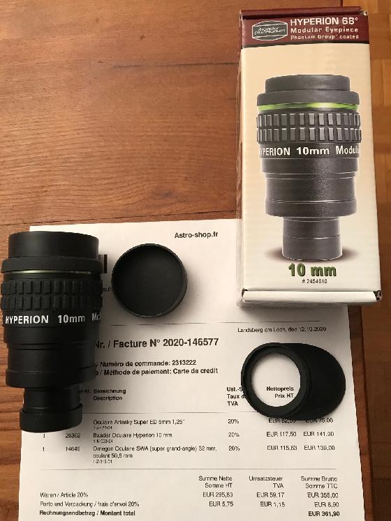 Vends oculaire Hyperion Baader 10mm