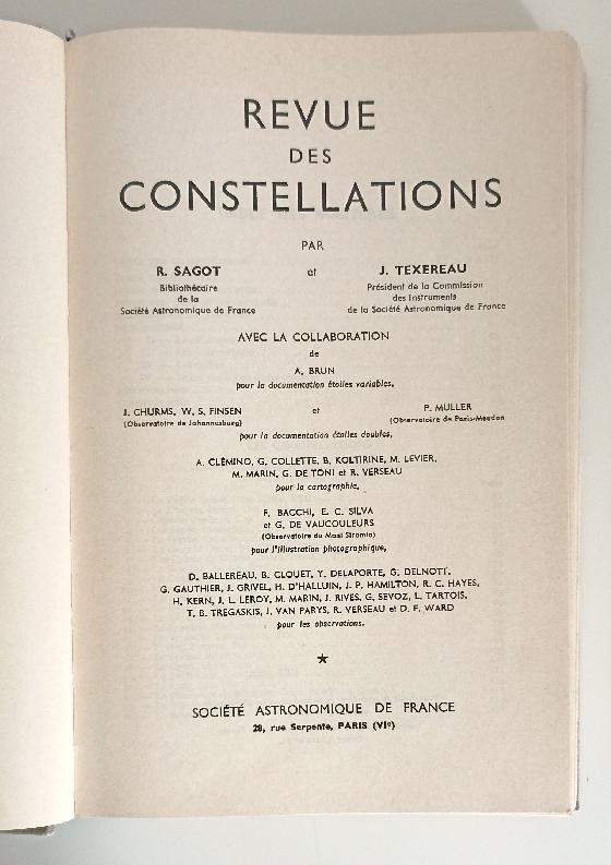 Livre La Revue des Constellation (Jean Texereau)