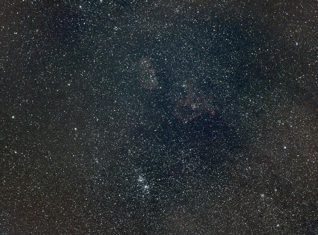 Double amas de Perçée en grand champs