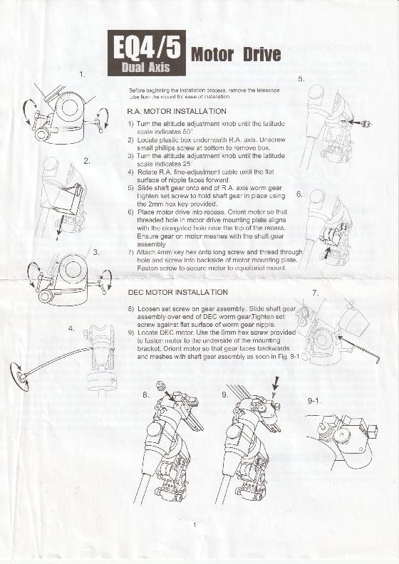 Kit moteur 2 axes et raquette pour montures Sky-Watcher