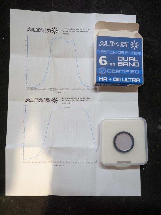 Altair astro dual band Ha OIII 6nm certified 1.25"