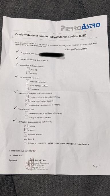 Lunette Apochromatique Skywatcher EVOSTAR 80 ED