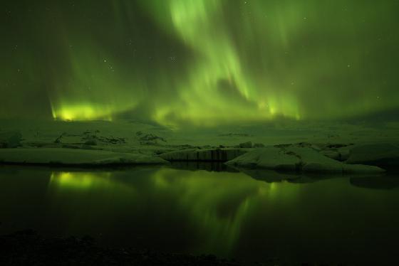 Aurore boréale depuis l'Islande