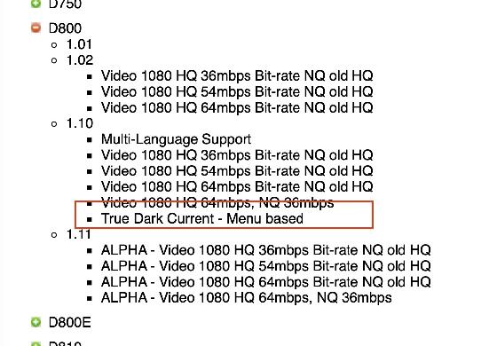 Nikon D800 conversion visuel et astro pour Ha (Hydrogen-alpha) - Firmware True Dark Current
