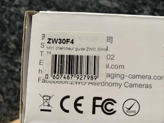 Lunette guide ZWO 30F4