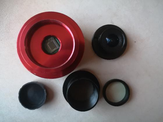 Caméra planétaire ASI 224MC avec filtre IR/UV cut et accessoires