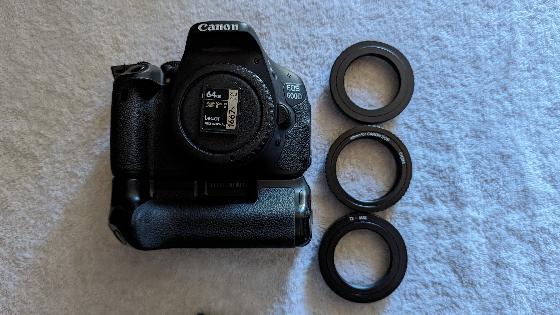 Canon 600D défiltré avec accessoires