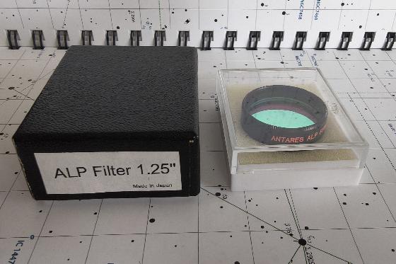 Filtres 1,25" : Antares ALP, Celestron LPR, Orion SkyGlow, Omegon UHC, Celestron 58A Vert, Kepler ND96-0,3