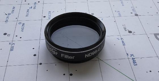 Filtres 1,25" : Antares ALP, Celestron LPR, Orion SkyGlow, Omegon UHC, Celestron 58A Vert, Kepler ND96-0,3