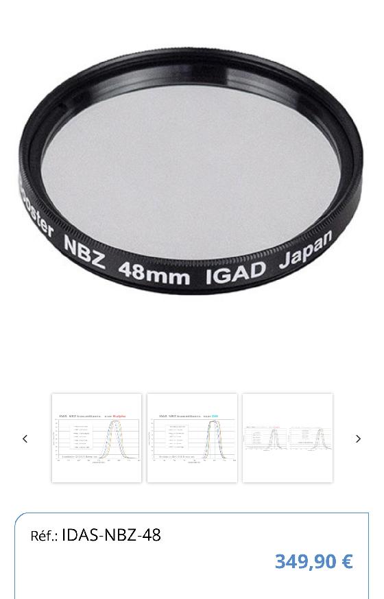 rasa8 avec Adaptateur filtres pour Celestron RASA compatible ZWO + Filtre IDAS NBZ