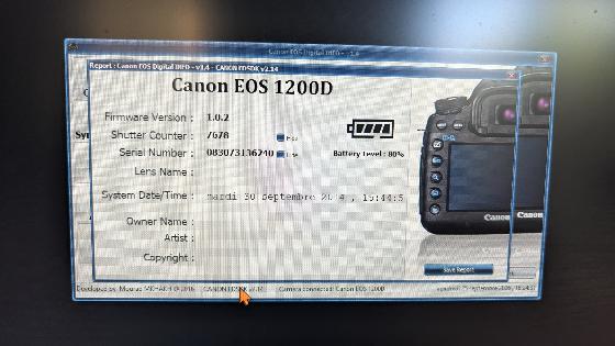 Canon EOS 1200D défiltré partiel Astro (7 678 déclenchements)