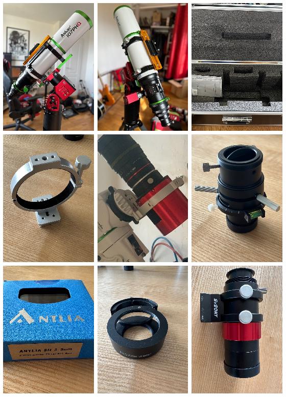 Pleins de matos (lunette Askar / ADC / filtre / lunette guide / porte filtre )