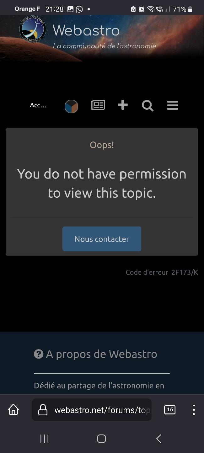 bug ou bloquage par le site?