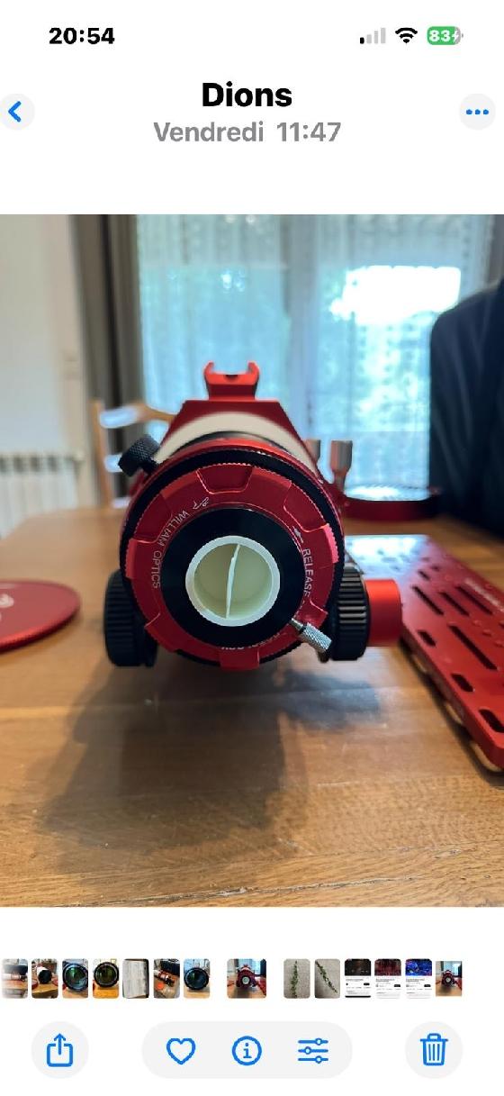 Vends lunette William optics 120 flt 