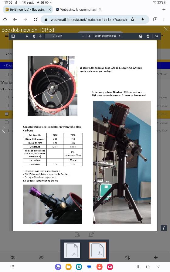 Astrographe Newton Skyvision carbone f/4 250/1000