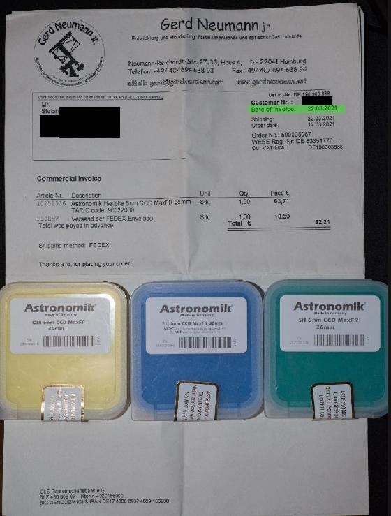 Astronomik MaxFR SHO 6nm 36mm €950