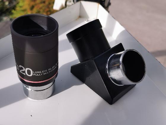 Détail Oculaire 20mm + renvoi coudé