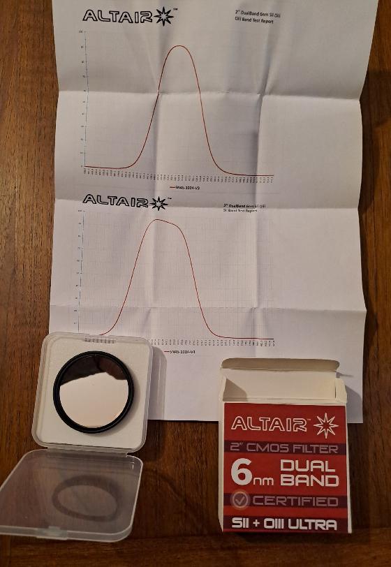 Filtre Dual-band 6nm SII-OIII altair Astro 2"