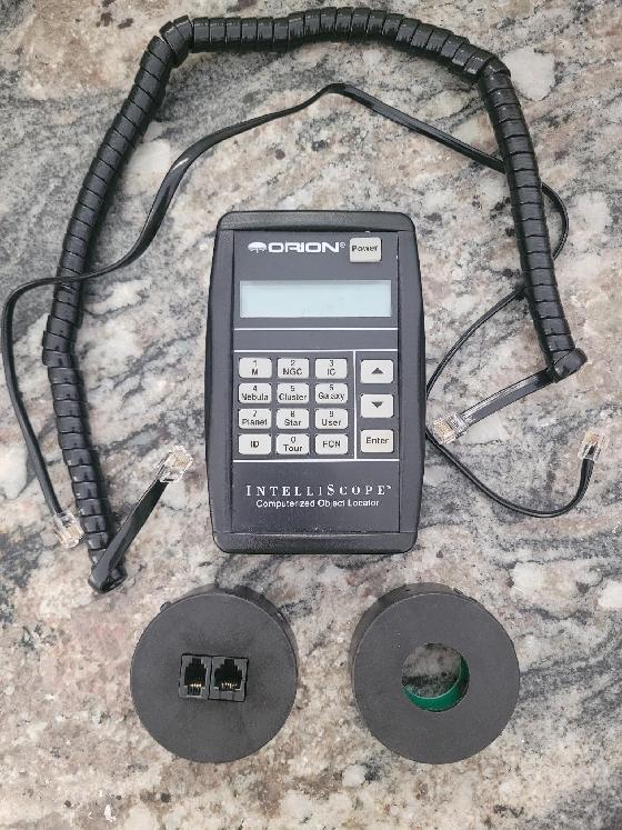 Kit Orion Skyview Pro IntelliScope avec raquette (testée OK) avec encodeurs et câbles (manque bagues aimantées et contrepoids)