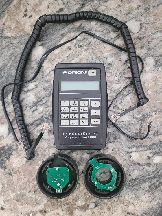 Kit Orion Skyview Pro IntelliScope avec raquette (testée OK) avec encodeurs et câbles (manque bagues aimantées et contrepoids)