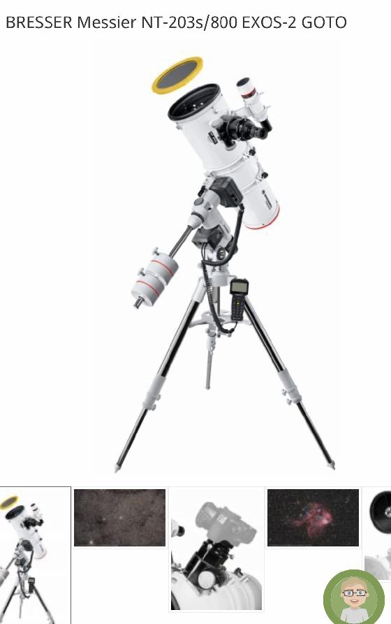 Télescope Bresser 203s/800 Exos 2 Goto