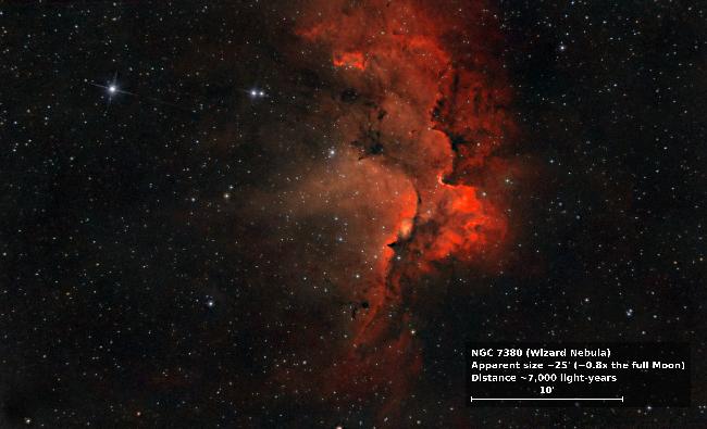 The Wizard Nebula, also known as NGC 7380
