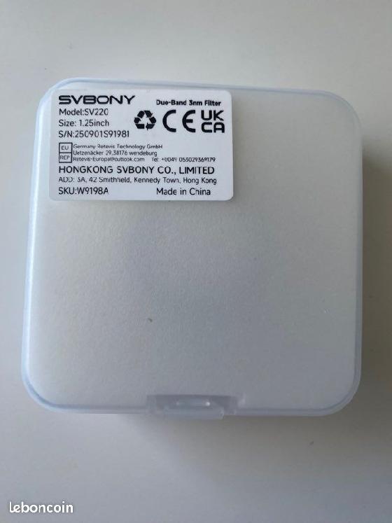 Filtre Duo-bande H-alpha OIII 3nm 1.25" SV220