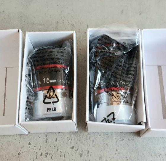 Oculaires 15mm et 6mm 68°