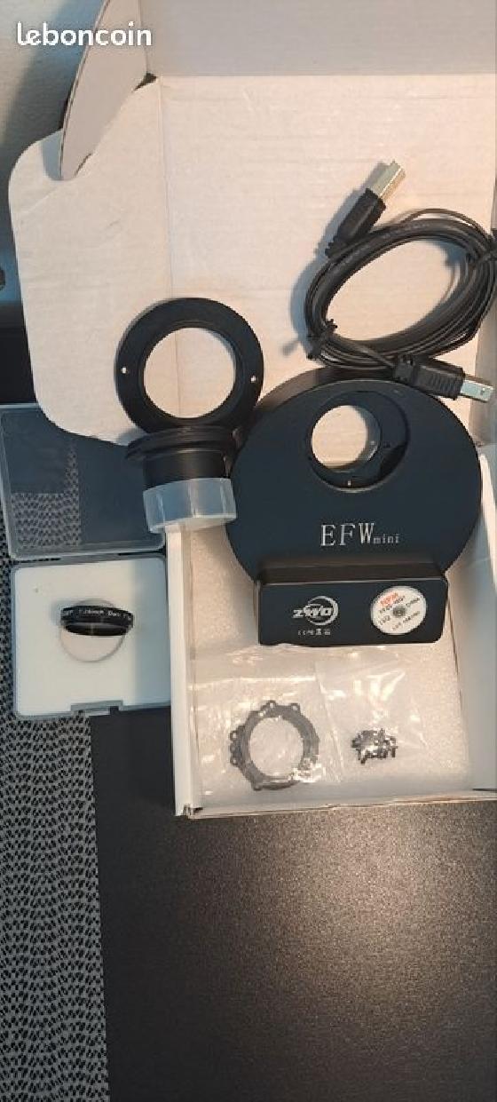 Pack Complet Roue à filtres ZWO EFW Mini (5 pos.) + Accessoires + Révision complète