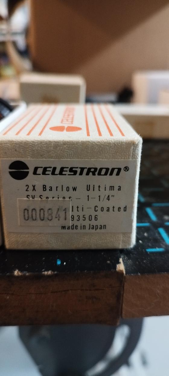 Barlow Celestron Ultima ×2 – fabrication japonaise – triplet FMC – état neuf + boîte