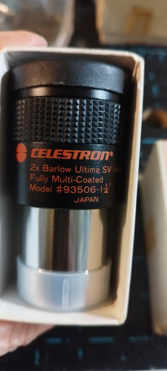 Barlow Celestron Ultima ×2 – fabrication japonaise – triplet FMC – état neuf + boîte