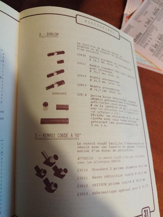 Catalogue astronomie Devaux-Chevet 1977 - instruments, oculaires, accessoires