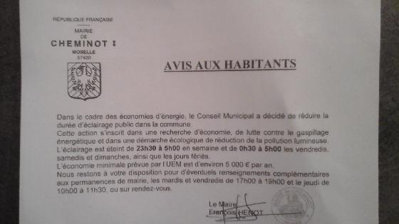 Réduction pollution lumineuse 