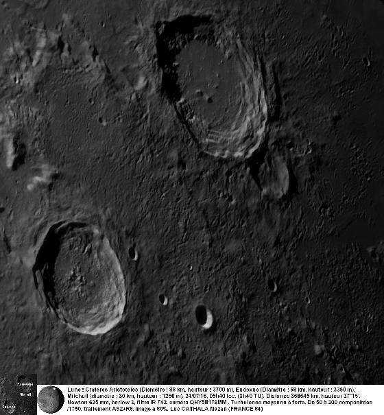 Lune Aristillus Eudoxe 24/07/16 625 mm Barlow 3 IR742