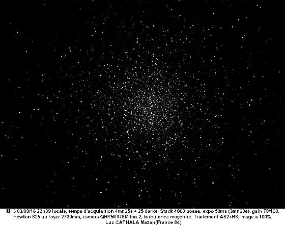 M13 au 625 mm au foyer 2739mm 03/08/16 Bin 2 50 ms gain 78/100