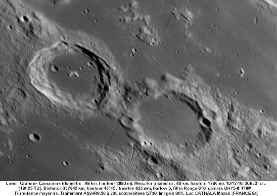 Cratères Campanus et Mercator 10/12/16 625mm barlow 3 filtre rouge 80% Luc CATHALA