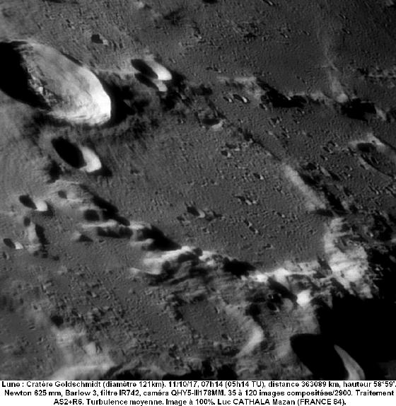 Cratère Goldschmidt 11/10/17 625mm barlow 3 IR742 100% Luc CATHALA