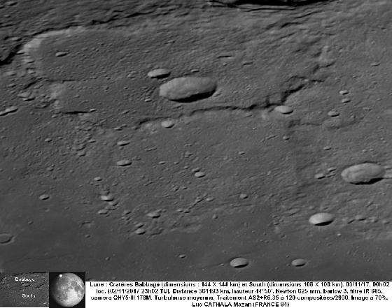 Cratères Babbage et South 021117 625 mm barlow 3 IR685 70% Luc CATHALA