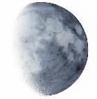 Lune gibbeuse croissante en négatif