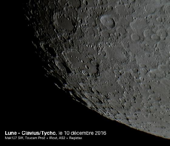 Lune - Clavius et Tycho 9/12/2016