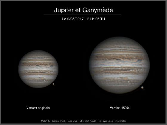 Jupiter et Ganymede, le 9 mai 2017