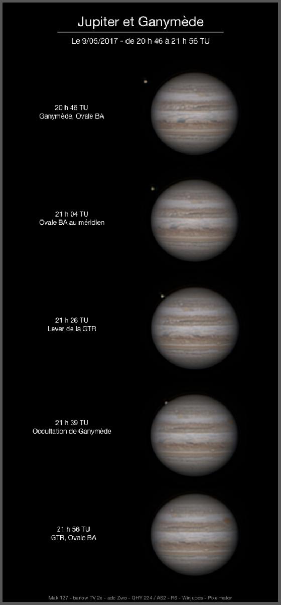 Jupiter et Ganymede, le 9 mai 2017 - Planche (Traitement doux)