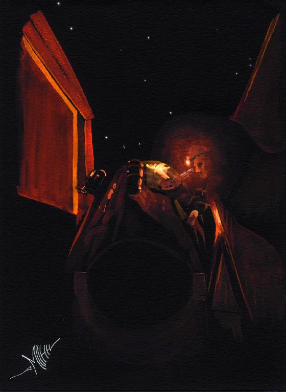 Dessin de Michel Deconinck - Comète 41P à l'OAB