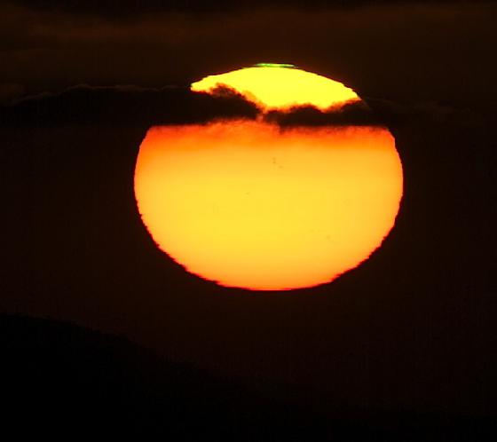 Coucher de soleil et rayon vert au télé de 1000 mm (3)